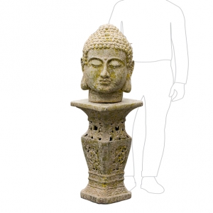 Buddha Head on Stand 40x40x125cm