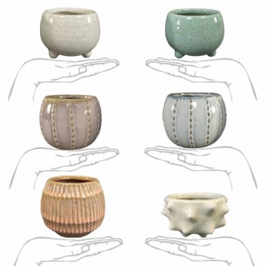 Small Glazed Pots Set 8